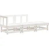 vidaXL 3-delige Loungeset massief grenenhout wit