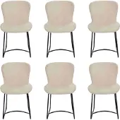 AEA Esszimmerstuhl Weiß 6x Stühle Esszimmer Modern Stuhle Metall Design