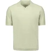 No-excess Pullover short sleeve v-polo slub seagreen