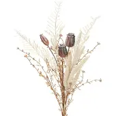 Viana Maanzaaddozen, decoratieve gedroogde bloemen, kunstmatige varen, crème