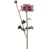 Viana Kunstbloem Dahlia Paarse zijden bloem en knop H57cm