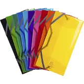Exacompta 10x IDERAMA PP Elastomap met 3 kleppen - envelop formaat 23.5x12cm - Geassorteerd - 55770E