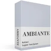 Ambiante Cotton Uni topper hoeslaken - Tweepersoons - Light Blue