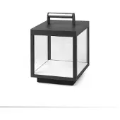 Faro LED tafellamp Kerala, donkergrijs, aluminium, hoogte 26,8 cm dimbaar, alu / grijs / zink, Aluminium, Modern