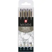 Bruynzeel Sakura Pigma Micron set - 4 stuks - licht koelgrijs