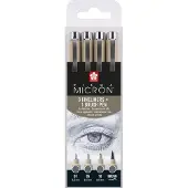 Sakura Pigma Micron fineliner set | 4 maten, Koelgrijs