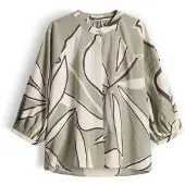 Opus Blouse 'Faloom' crème / donkerbruin / olijfgroen