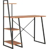 Prolenta Maison Exclusive - Bureau met plankenunit, zwart en eikenhout, 102x50x117 cm