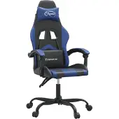 vidaXL Gamestoel kunstleer zwart en blauw