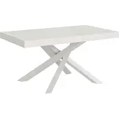 Itamoby Volantis uitschuifbare tafel, 160/264 x 90 cm, esdoornhout, wit, poten wit
