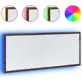 Syfax Badkamerspiegel met LED 100x8,5x37 cm bewerkt hout bruin eiken