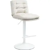 CLP Barstoel Damar - fluweel, wit frame - crème kleur
