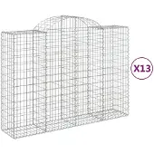 vidaXL Schanskorven 13 st gewelfd 200x50x140/160 cm ijzer