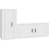 Syfax 2-delige Tv-meubelset bewerkt hout wit