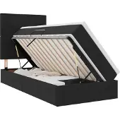 Syfax LED Opslagbed met Matras Zwart 90 x 200 cm Fluweel
