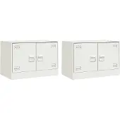 Syfax Tv-meubelen 2 st 67x39x44 cm staal wit