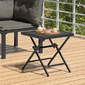 Prolenta Maison Exclusive - Opklapbare tuintafel, antraciet, 38x38x38 cm, staal