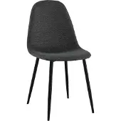 CLP Napier Eetkamerstoel - Modern Design - Zonder armleuning - Metalen Onderstel - Comfortabele Rugleuning - Max. 150 kg - Stof/zwart