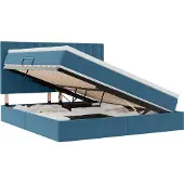 vidaXL LED opbergbed met matras Donkerblauw 180 x 200 cm Fluweel