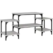 Syfax Tv-meubel 117x35x52 cm bewerkt hout grijs sonoma eikenkleurig