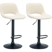 CLP 2x Barstoel Camden - Kunstleer, chroom frame - Zwart