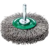 Lessmann Ronde borstel, 50 mm diameter, draaddikte 0,2 mm, roestvrij staal, diameter bevestigingsgat 11 mm, 15.000 toeren per minuut