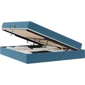 Syfax Opbergbed met matras Donkerblauw 180 x 200 cm Fluweel