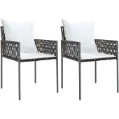 vidaXL Tuinstoelen 2 st met kussens 54x61x83 cm poly rattan bruin
