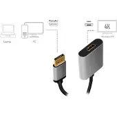 Logilink CDA0108 video kabel adapter 0,15 m DisplayPort HDMI Zwart, Grijs