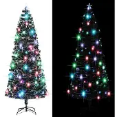 Syfax Voorverlichte kerstboom met standaard en LED 240 cm glasvezel