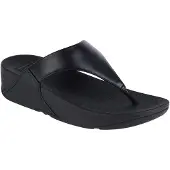 FitFlop FitFlopTM Lulu Leather Toepost Teenslippers | Maat 41 Dames Zwart