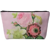 Clayre & Eef Toilettas Dames 26x6x16 cm Roze Kunststof Bloemen