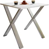 VCM XonaX eetkamertafel 80x50cm wit, zilverkleurig.