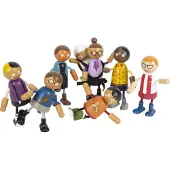 Small Foot - Houten Buigzame Poppenfamilie met Baby, 8st.