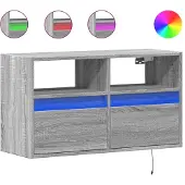 vidaXL Tv-wandmeubel met LED 80x31x45 cm grijs sonoma eikenkleurig