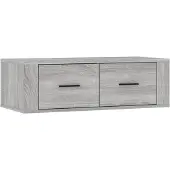 Syfax Tv-hangmeubel 80x36x25 cm bewerkt hout grijs sonoma eikenkleur