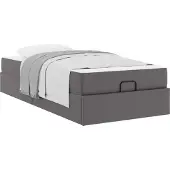 Syfax Bedframe met matras Anders 2 st Grijs PVC
