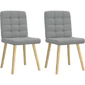 Syfax Eetkamerstoelen 2 st stof lichtgrijs