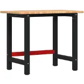 Syfax Werkbank rechthoek 100x60x81,5 cm massief eikenhout lichtbruin
