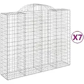 vidaXL Schanskorven 7 st gewelfd 200x50x160/180 cm ijzer