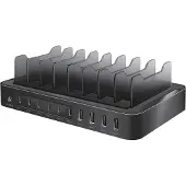 Logilink PA0327, USB-laadstation, 4x USB-A en 6x USB-C, 120 Watt