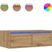 Syfax Tv-meubel met LED-verlichting 75x35,5x25 cm artisanaal eiken
