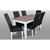 AEA Moderne Esszimmer Leder Tisch Stuhl Garnitur Komplett Set 7 teiliges Set Stühle