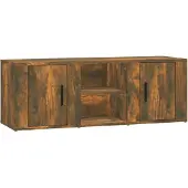 vidaXL Tv-meubel 100x31,5x35 cm bewerkt hout gerookt eikenkleurig