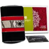 Peterson Verticale leren portemonnee met slangenprint -