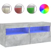 vidaXL Tv-wandmeubel met LED-verlichting 100x30x40 cm betongrijs