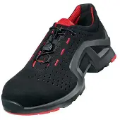 Uvex 8512, Unisex, Volwassenen, Veiligheidsschoenen, Zwart, Grijs, Rood, FO, S1, Vetergesp