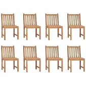 vidaXL Tuinstoelen 8 st met kussens massief teakhout