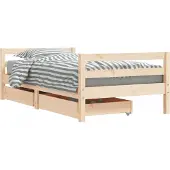 Syfax Kinderbedframe met lades 80x160 cm massief grenenhout
