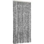 vidaXL Vliegengordijn 90x220 cm chenille grijs en zwart-wit